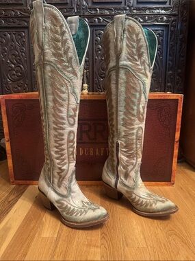 Corral Boots Women's Embroidery Knee High Tall Top Boots Multicolor Size US 6.5M
